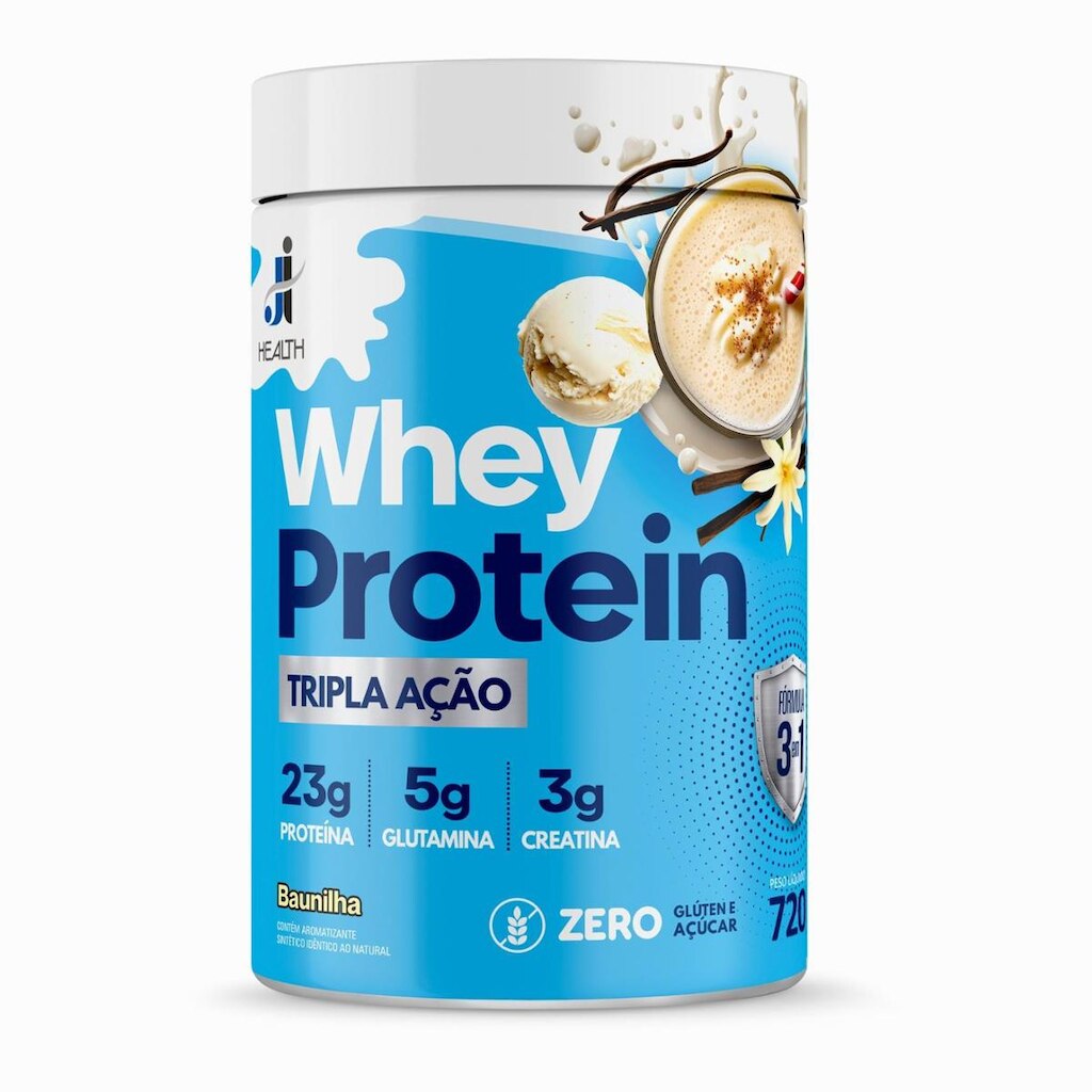 Whey Protein com Creatina e Glutamina 720g Health Whey Tripla Ação