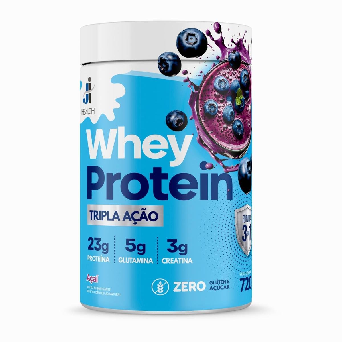 Whey Protein com Creatina e Glutamina 720g Health Whey Tripla Ação