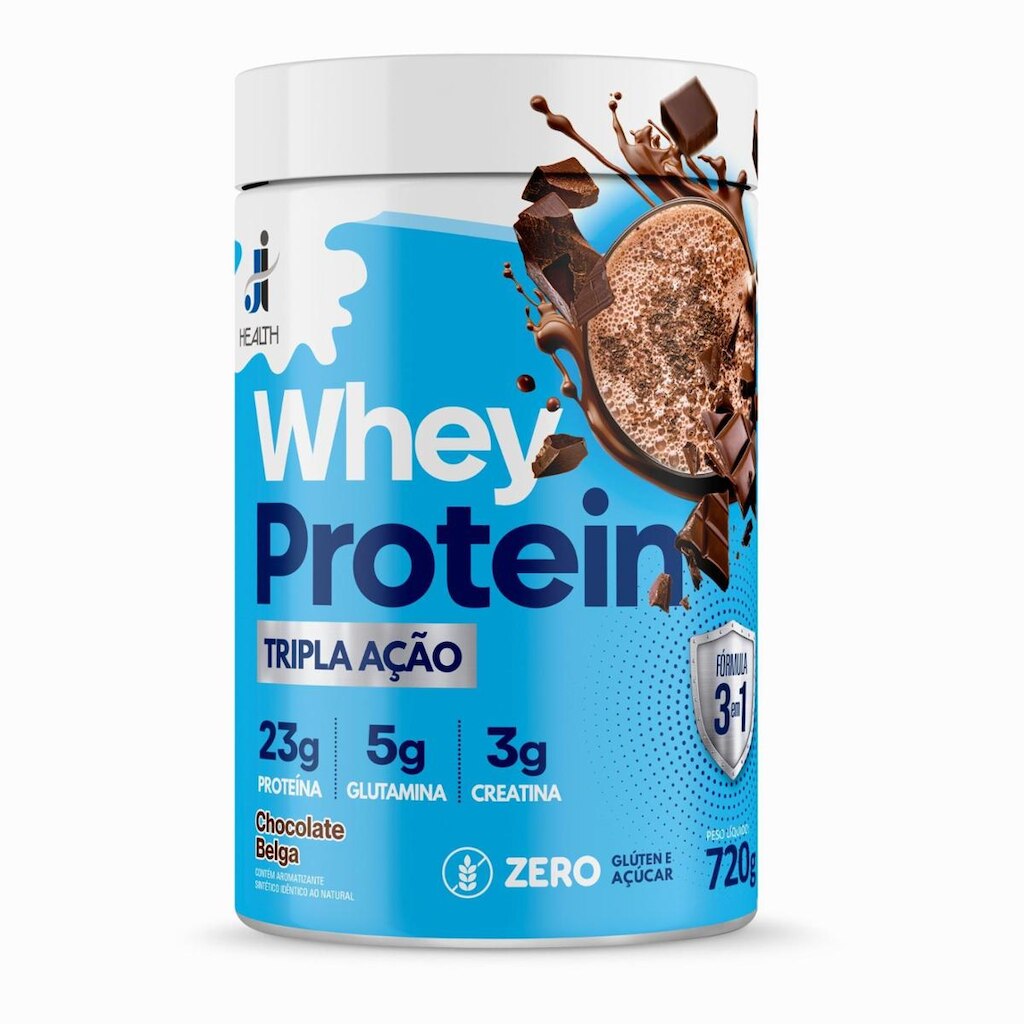 Whey Protein com Creatina e Glutamina 720g Health Whey Tripla Ação