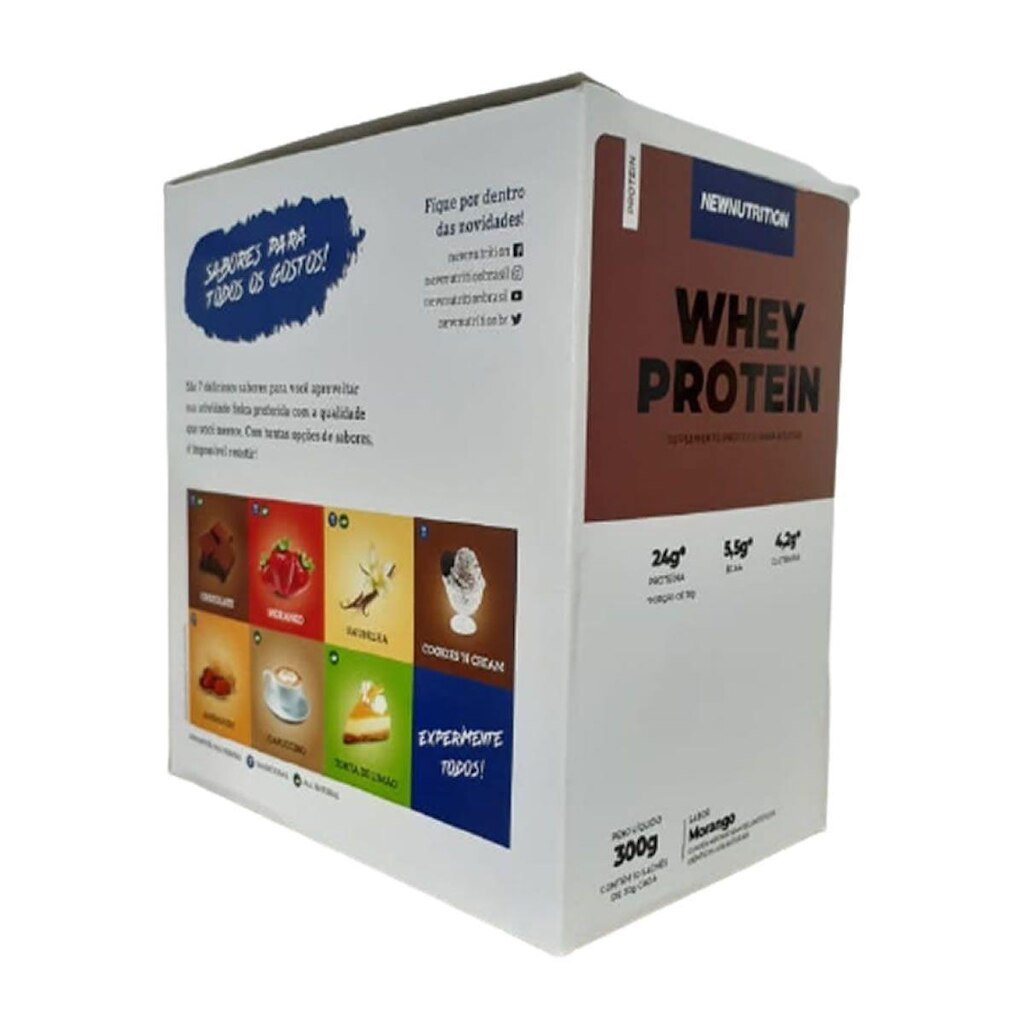 Whey Protein Concentrado - 10 Sachês 30g Doce de Leite com Café - NewNutrition