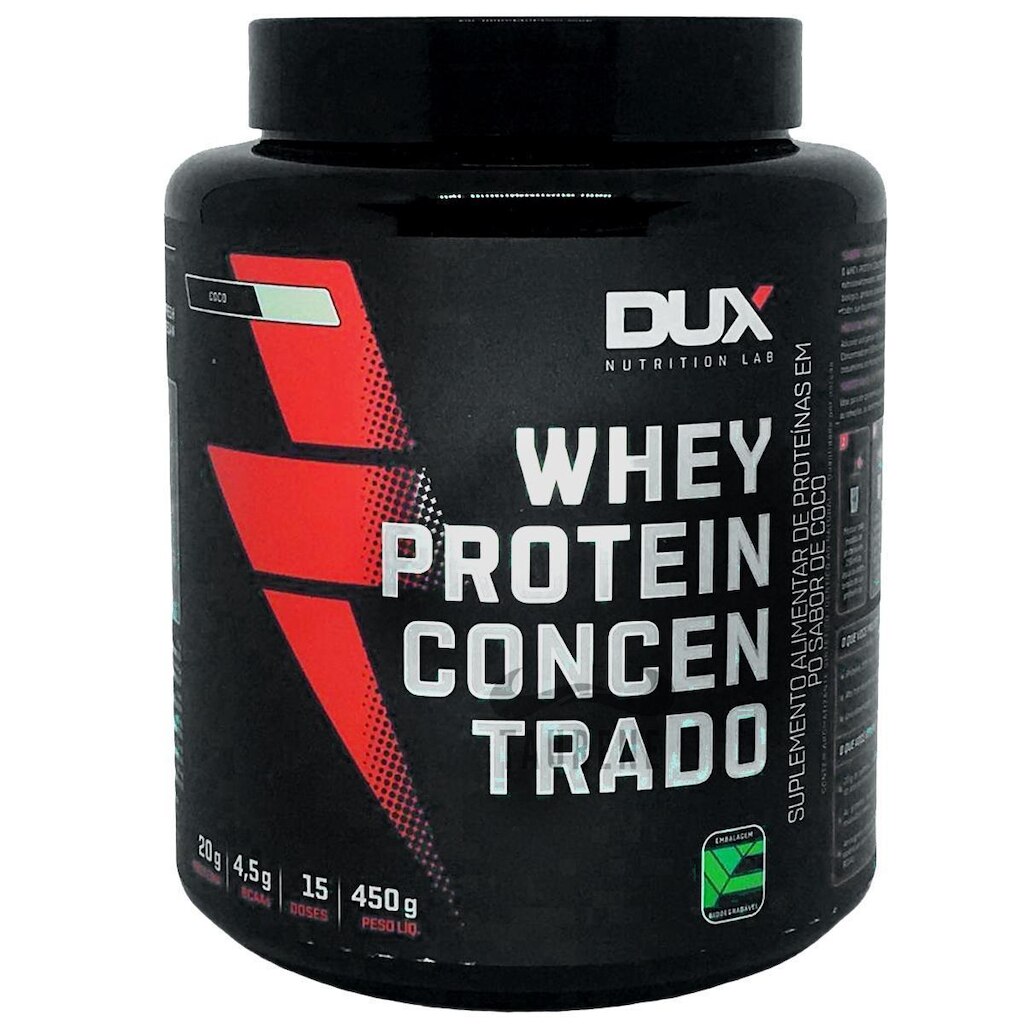 Whey Protein Concentrado 100% Proteína Coco 450g - Dux Nutrition