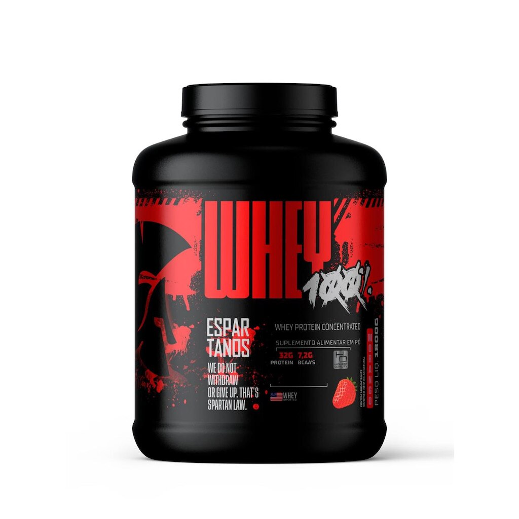 Whey Protein Concentrado 100% Pure 1800g WPC 80 - Espartanos
