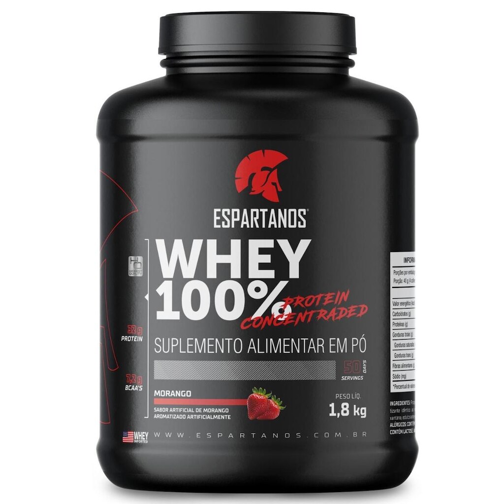 Whey Protein Concentrado 100% Pure WPC 80 - 1,8KG - Espartanos