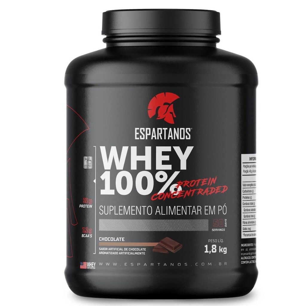 Whey Protein Concentrado 100% Pure WPC 80 - 1,8KG - Espartanos