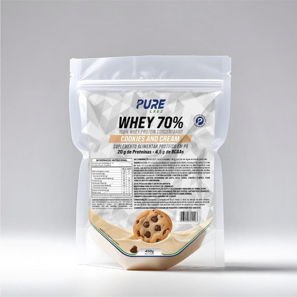 Whey Protein Concentrado 70% 450g Pure Athletic