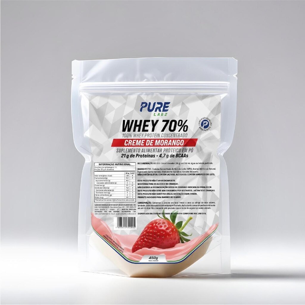 Whey Protein Concentrado 70% 450g Pure Athletic