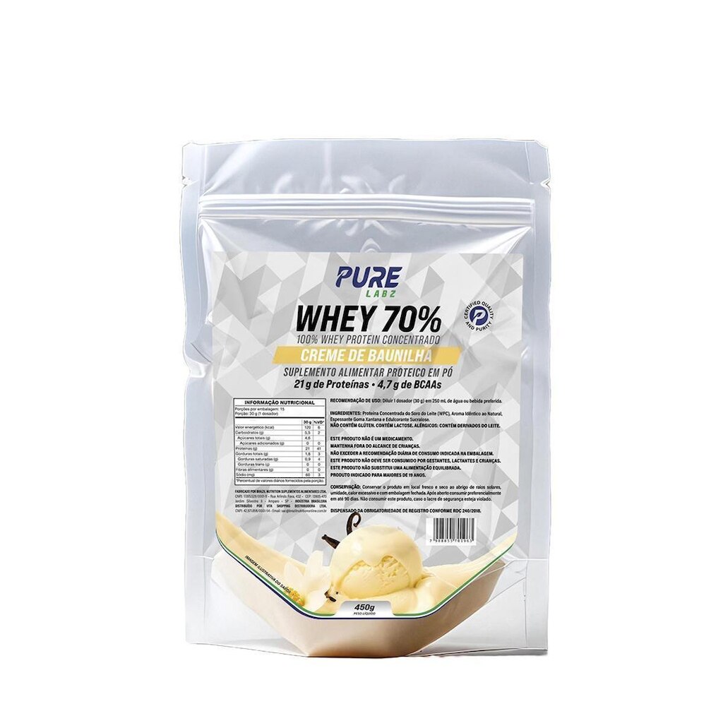 Whey Protein Concentrado 70% 450g Pure Athletic