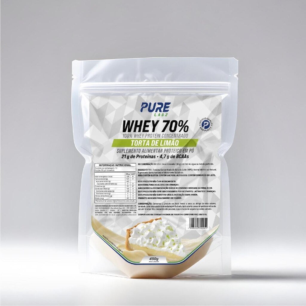 Whey Protein Concentrado 70% 450g Pure Athletic
