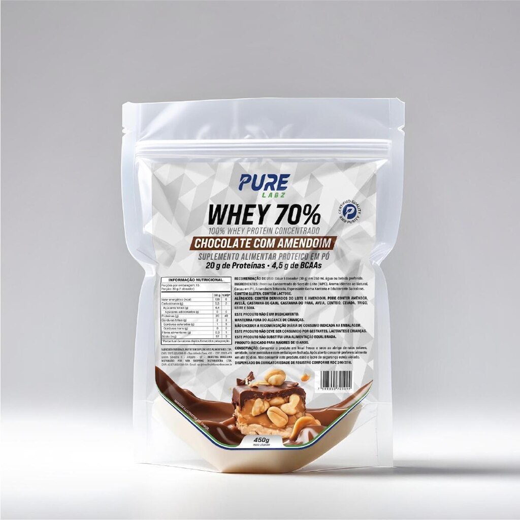 Whey Protein Concentrado 70% 450g Pure Athletic