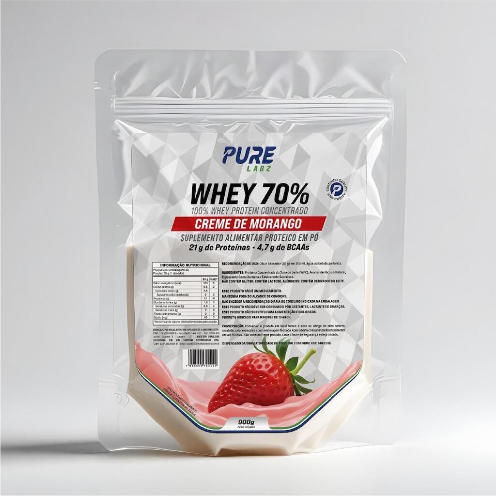 Whey Protein Concentrado 70% 900g Pure Athletic