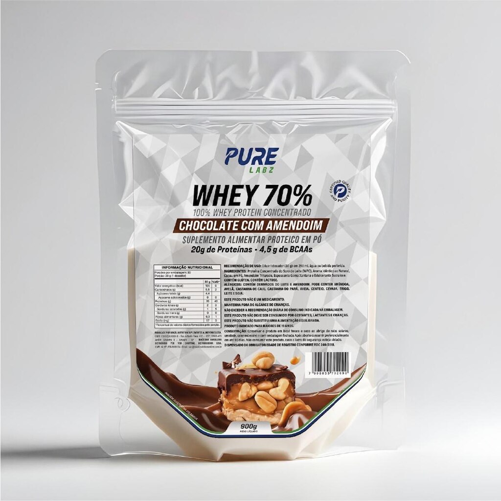 Whey Protein Concentrado 70% 900g Pure Athletic