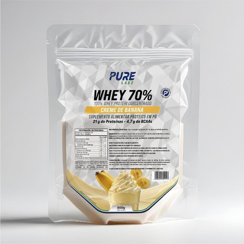 Whey Protein Concentrado 70% 900g Pure Athletic