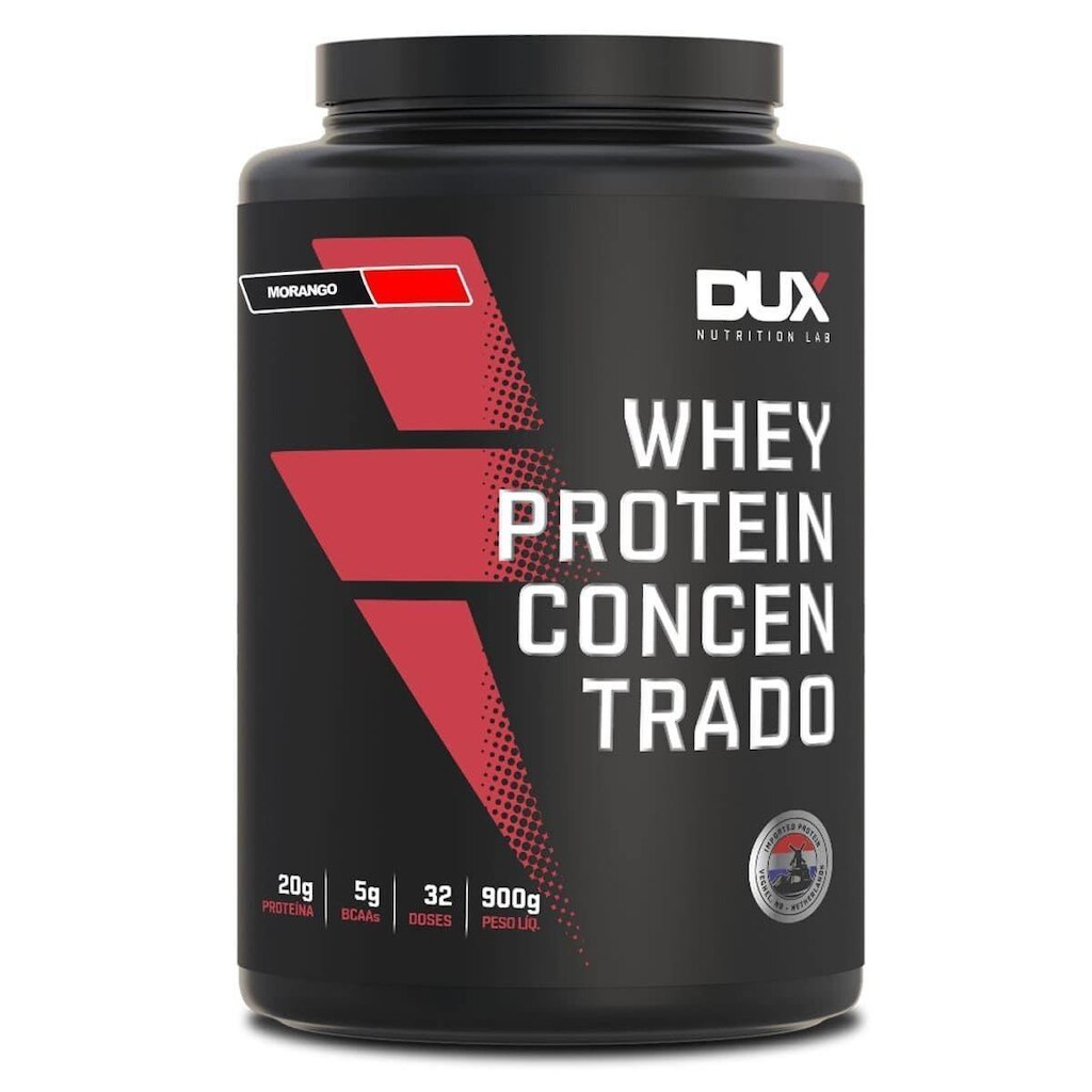 WHEY PROTEIN CONCENTRADO 900 G - DUX NUTRITION LAB (MORANGO)