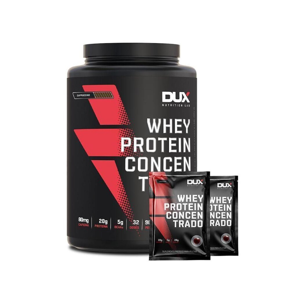 WHEY PROTEIN CONCENTRADO  900g + 2 SACHÊS Cappuccino 900g + 2 Sachês (Chocolate e Cookies)