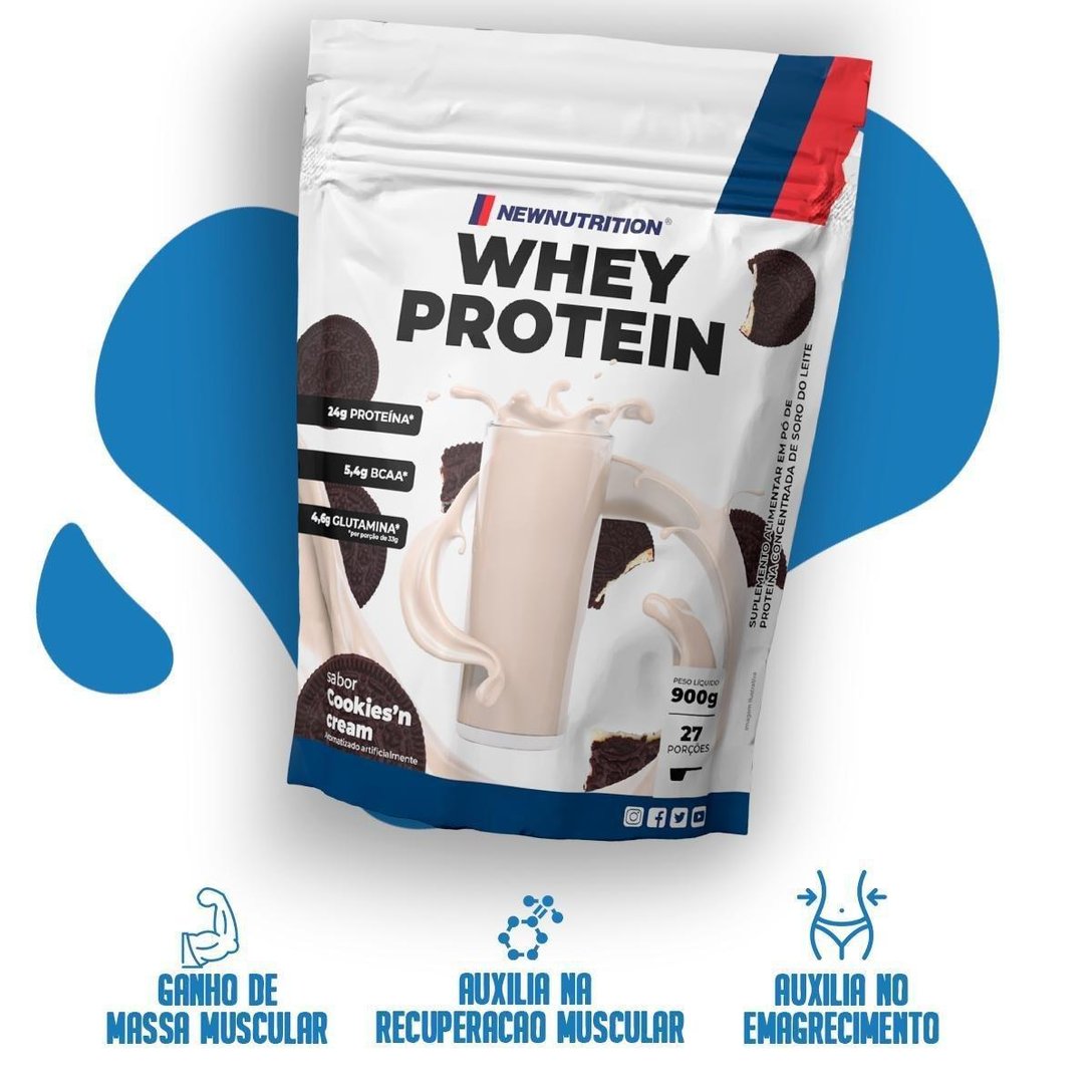 Whey Protein Concentrado 900g Cookies N' Cream NewNutrition Cookies N
