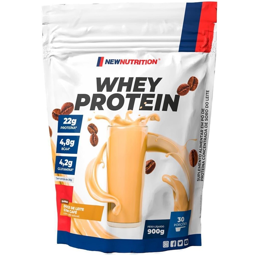 Whey Protein Concentrado 900g Doce de Leite com Café NewNutrition