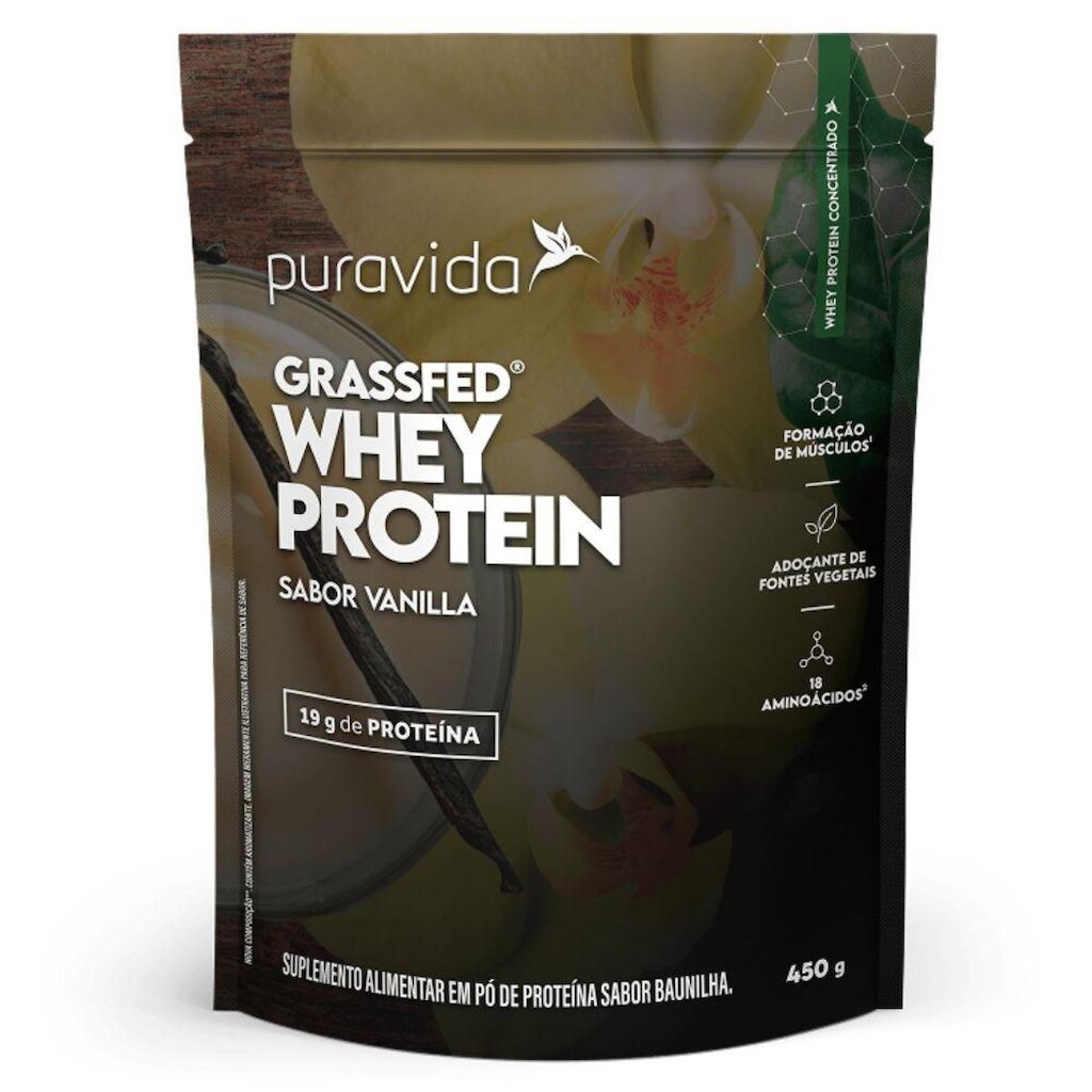 Whey Protein Concentrado Baunilha 450g - PuraVida