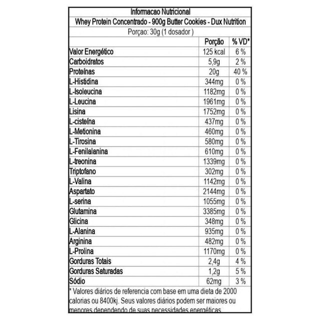 Whey Protein Concentrado Butter Cookies 900g - Dux