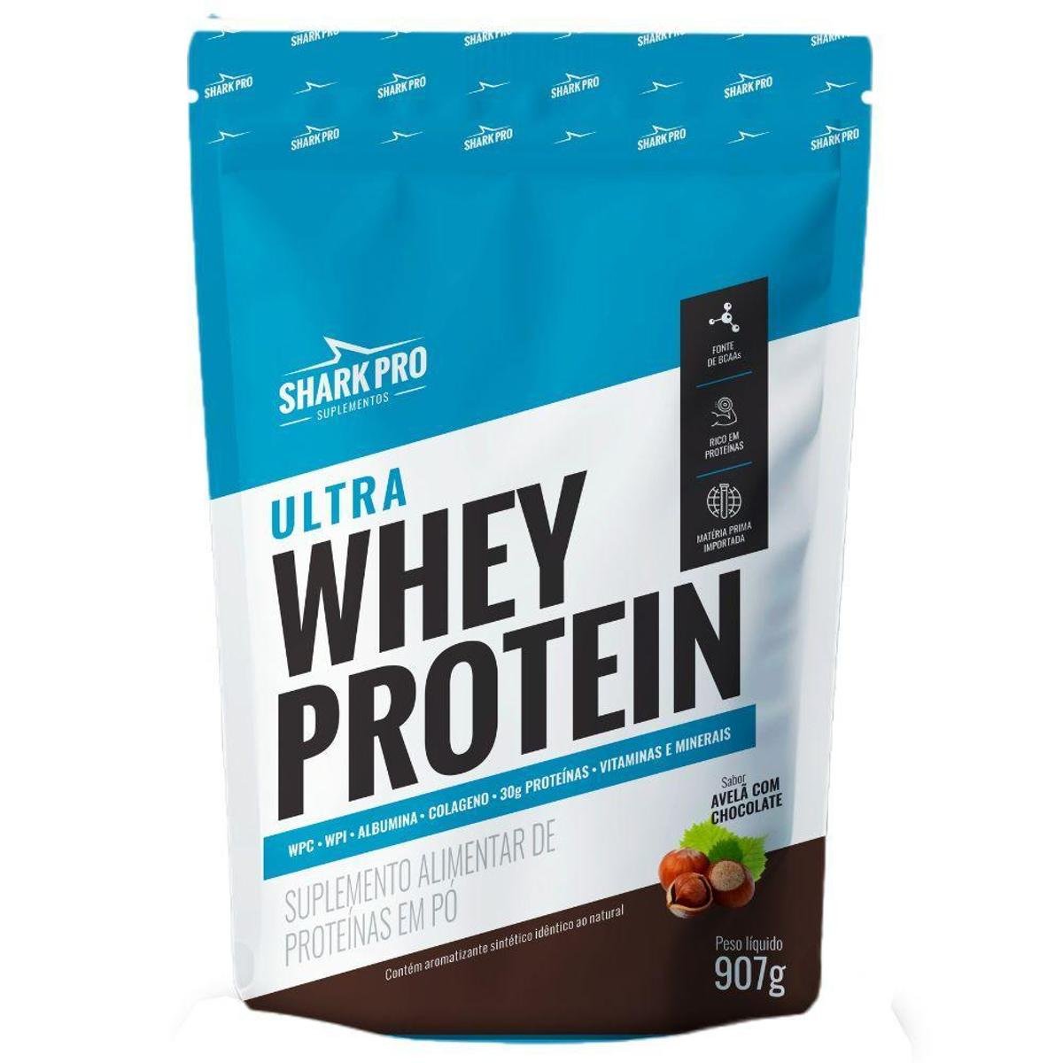 Whey Protein Concentrado Chocolate Avela 907g - Shark Pro