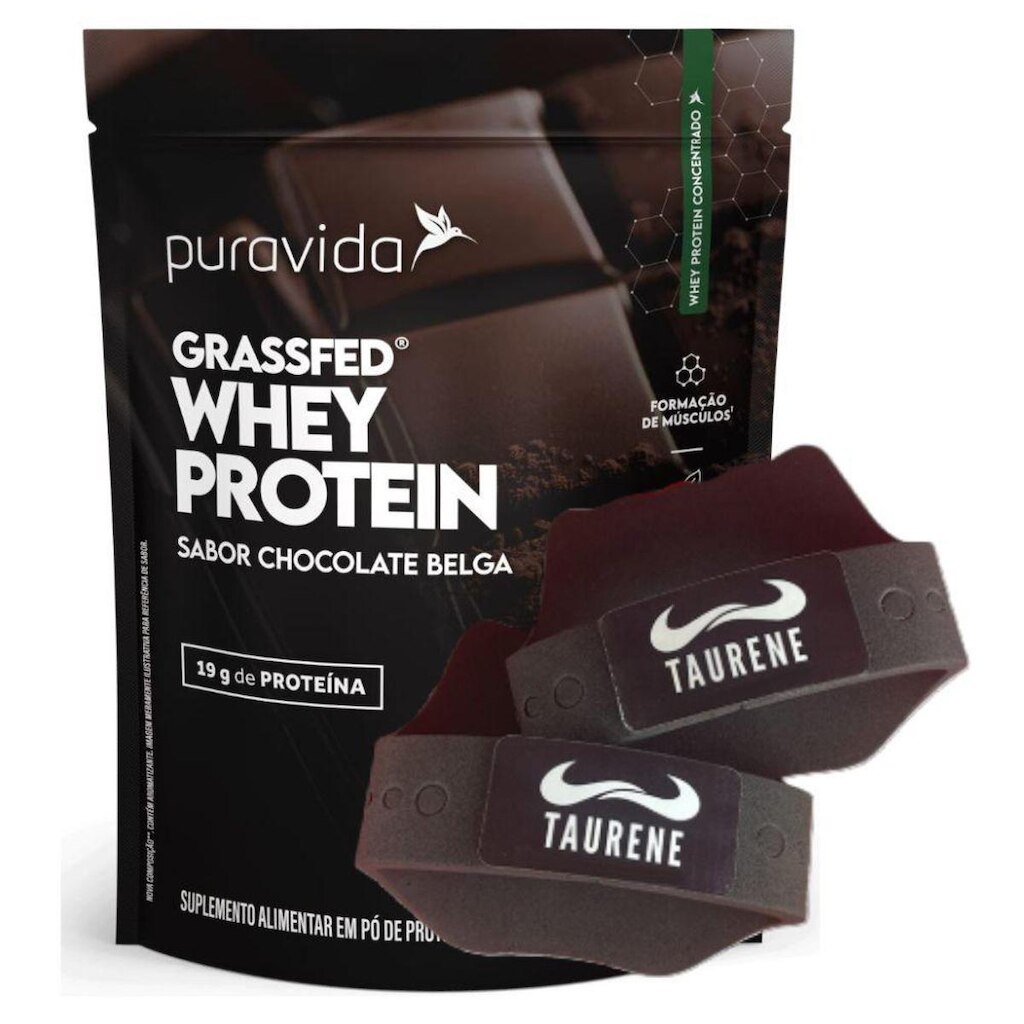 Whey Protein Concentrado Chocolate Belga 450g Luva PuraVida