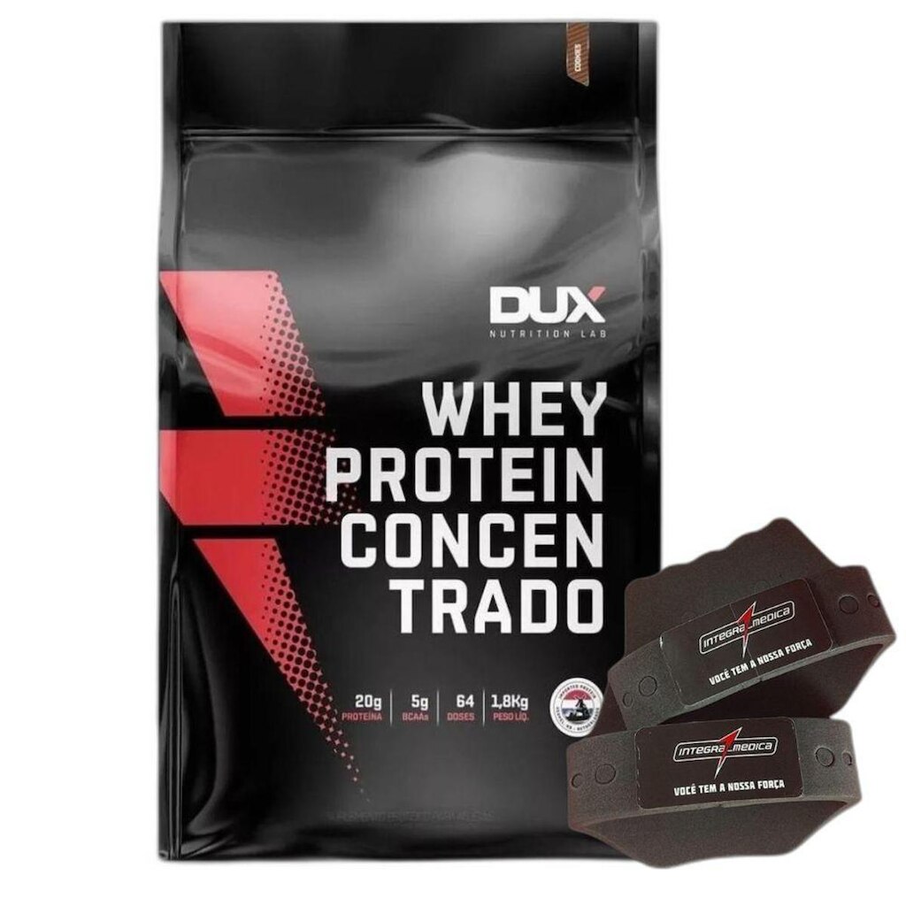 Whey Protein Concentrado Cookies 1,8Kg + Luva - Dux