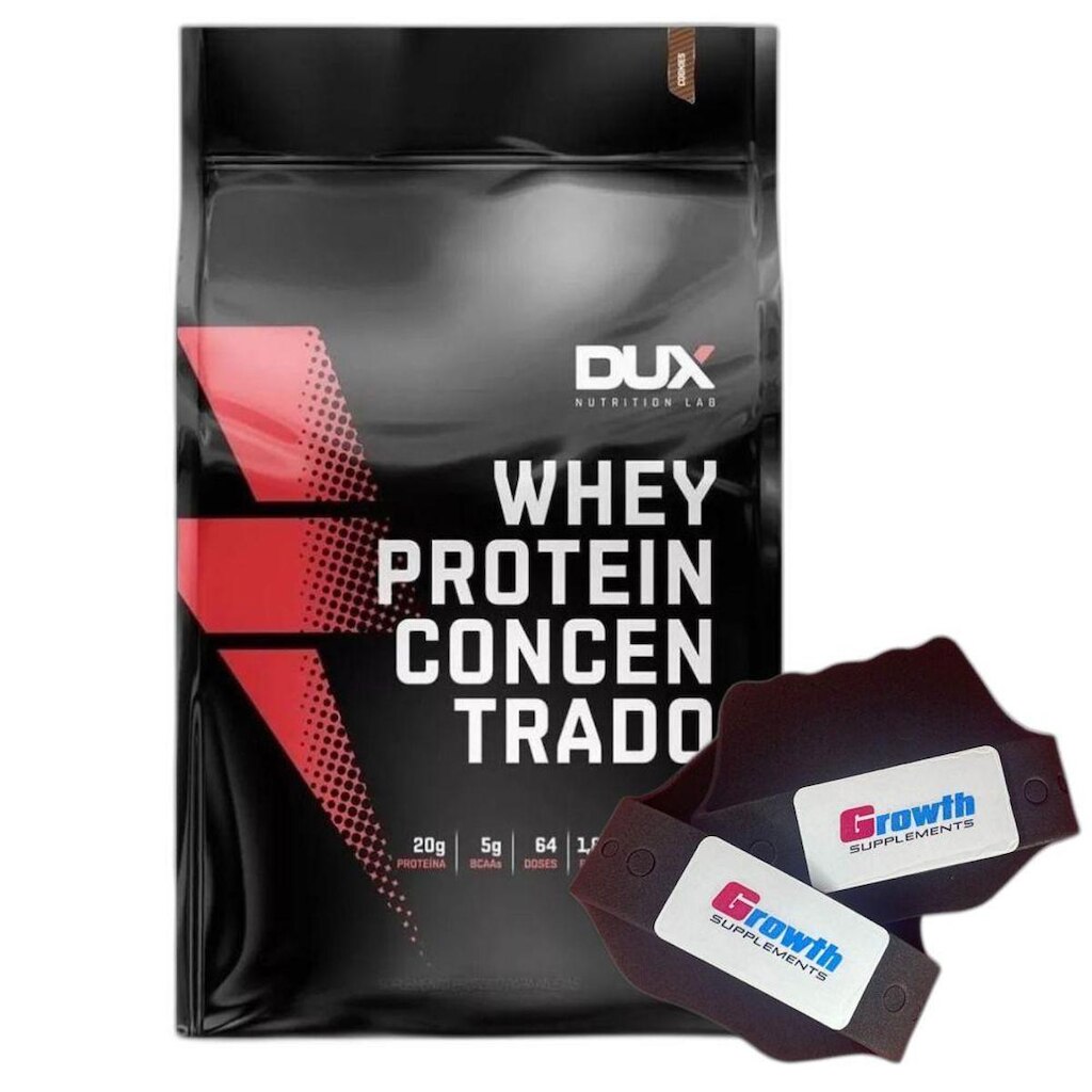 Whey Protein Concentrado Cookies 1,8Kg  + Luva Growth - Dux
