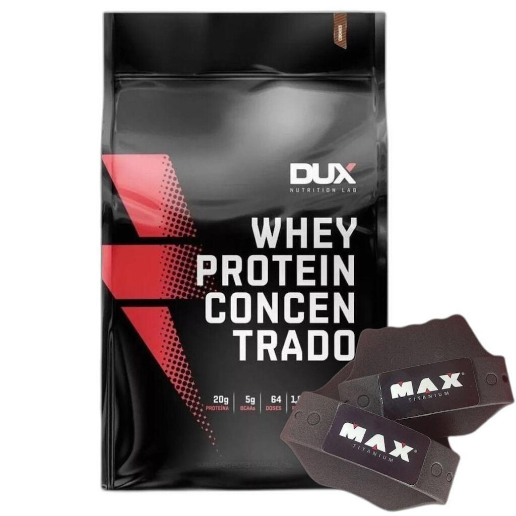 Whey Protein Concentrado Cookies 1,8Kg  + Luva Max - Dux