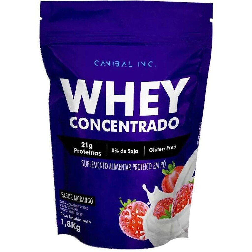 Whey Protein Concentrado Gods Whey 1,8Kg Canibal Morango