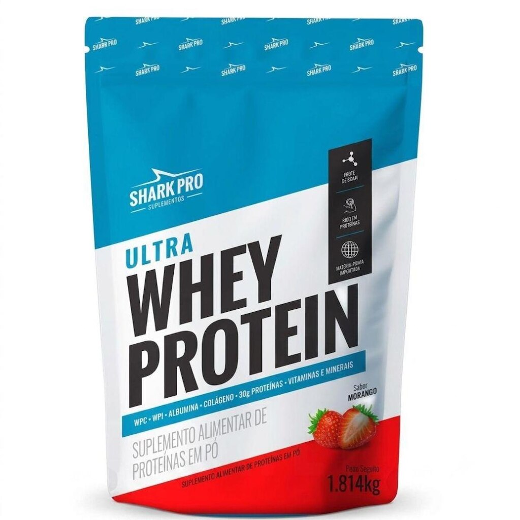 Whey Protein Concentrado Morango 1.8kg - Shark Pro