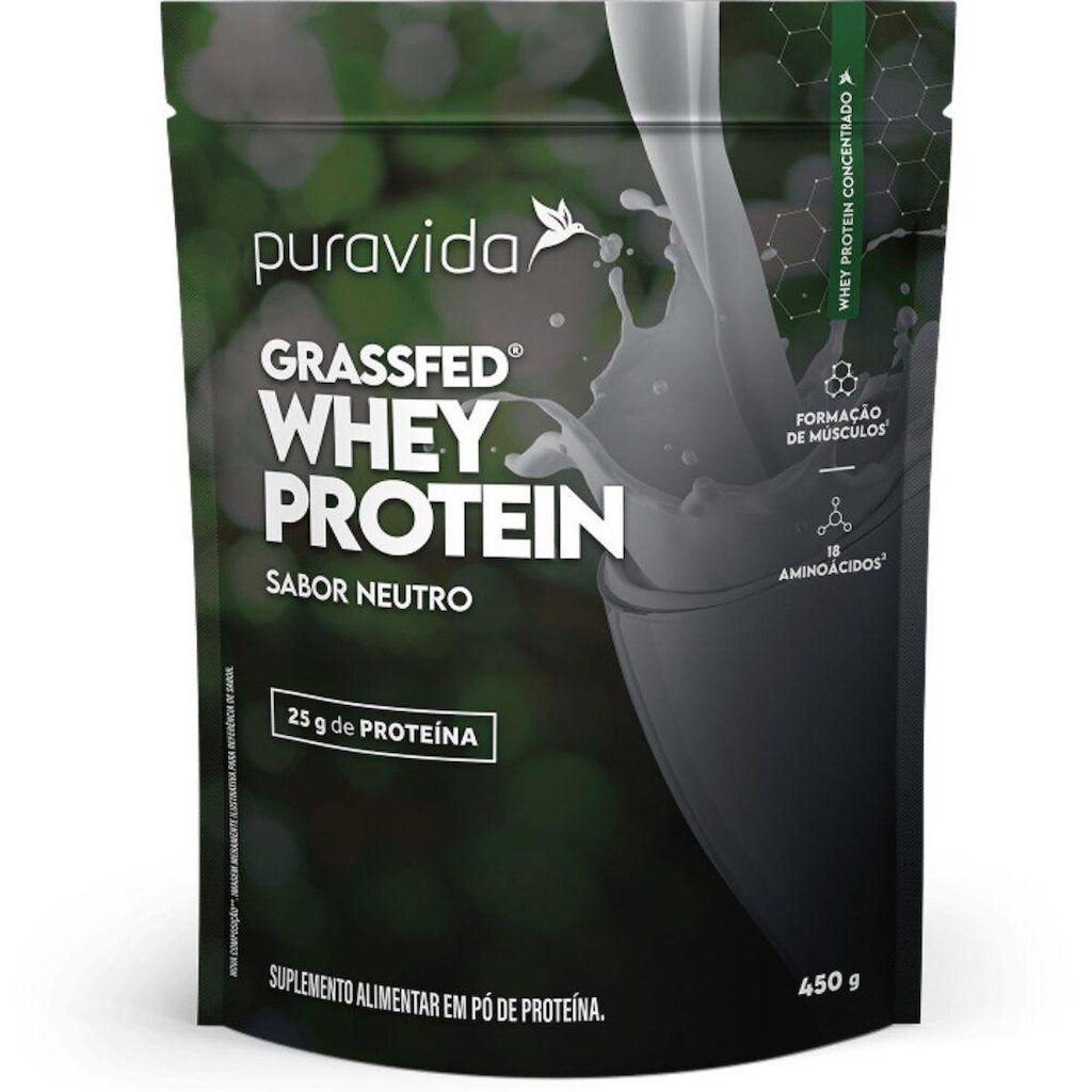 Whey Protein Concentrado Neutro 450g - PuraVida