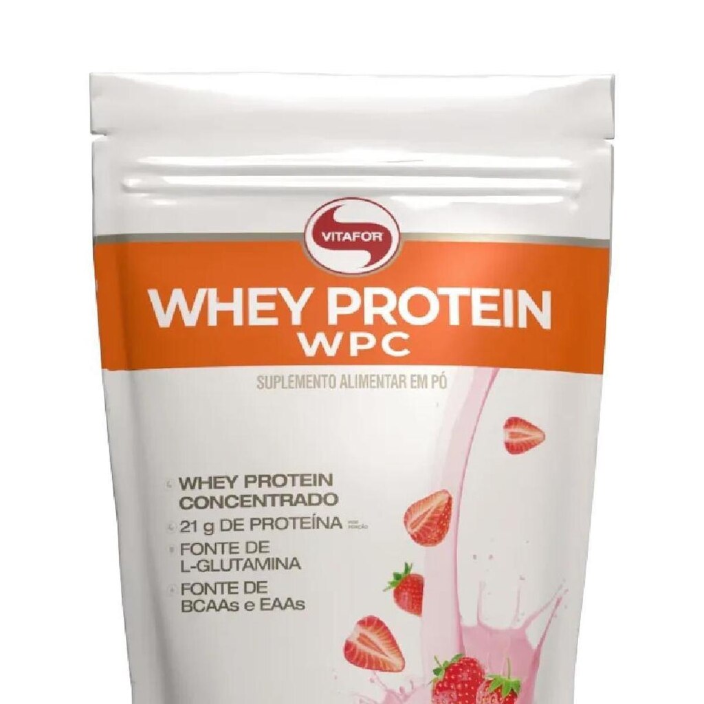 Whey Protein Concentrado Vitafor 900g Morango
