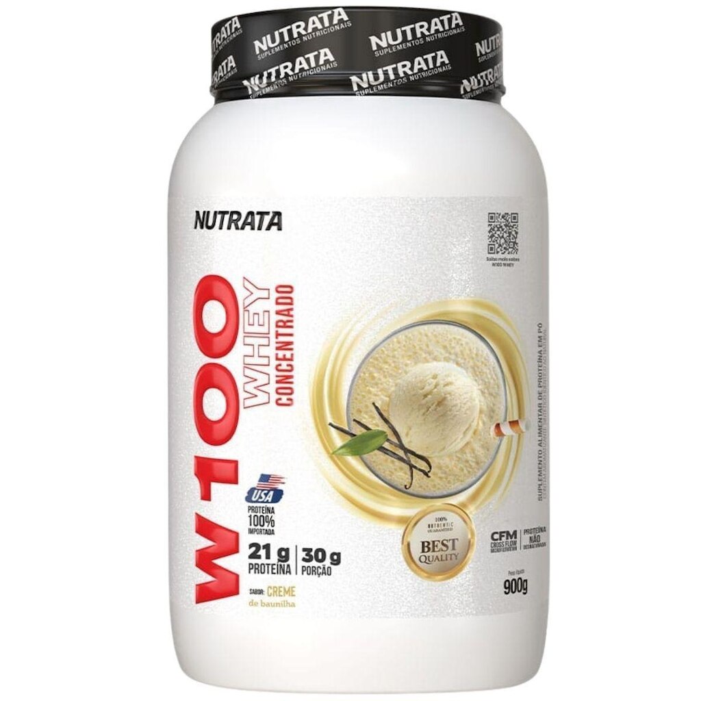 Whey Protein Concentrado W100 Nutrata Pote 900g