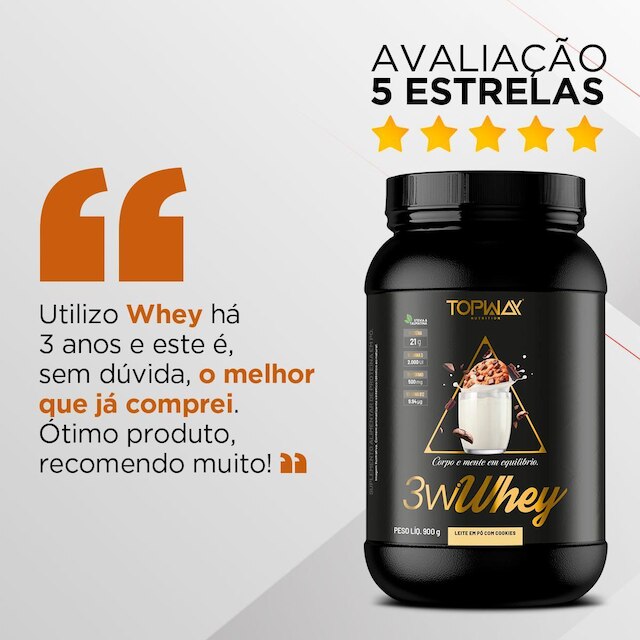 Whey Protein Gold 3W Topway 900G Concentrado Iso E Hidro