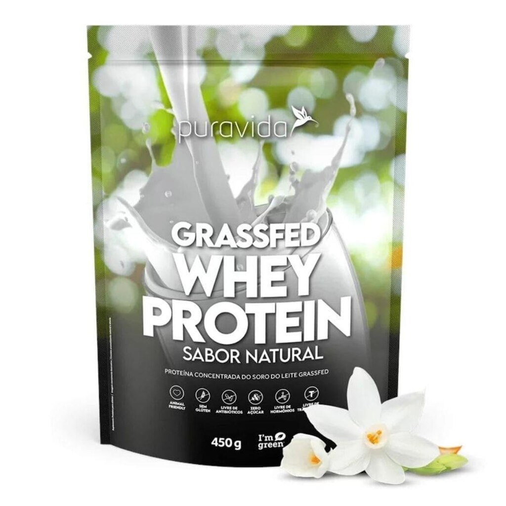 Whey Protein Grassfed Sabor Natural 450g Puravida
