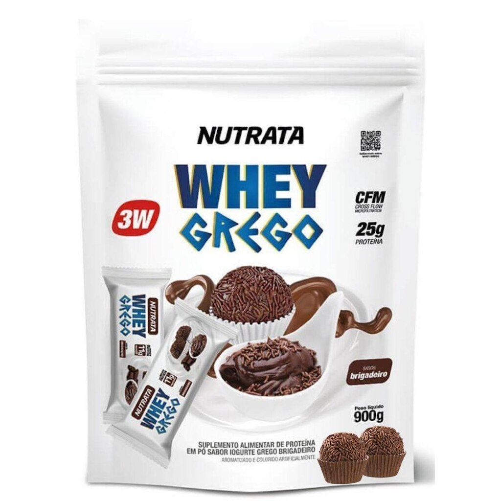 Whey Protein Grego 3W 900g Refil Nutrata Rende 22 doses