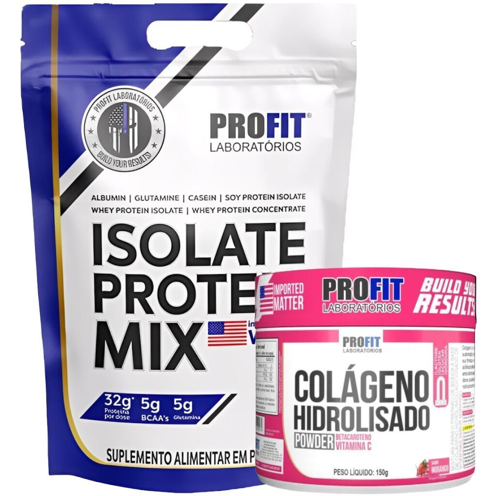 WHEY PROTEIN ISOLADO 1,8KG + COLÁGENO HIDROLISADO 150G - PROFIT LABS