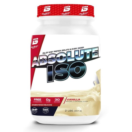 Whey Protein Isolado Absolute Iso 907g - Bio Sports USA Menor preço em Whey Protein Isolado Absolute Iso 907g - Bio Sports USA