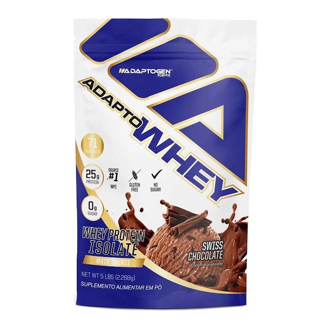 Whey Protein Isolado Adapto Whey Sabor Chocolate Suíço Refil 2240kg ...