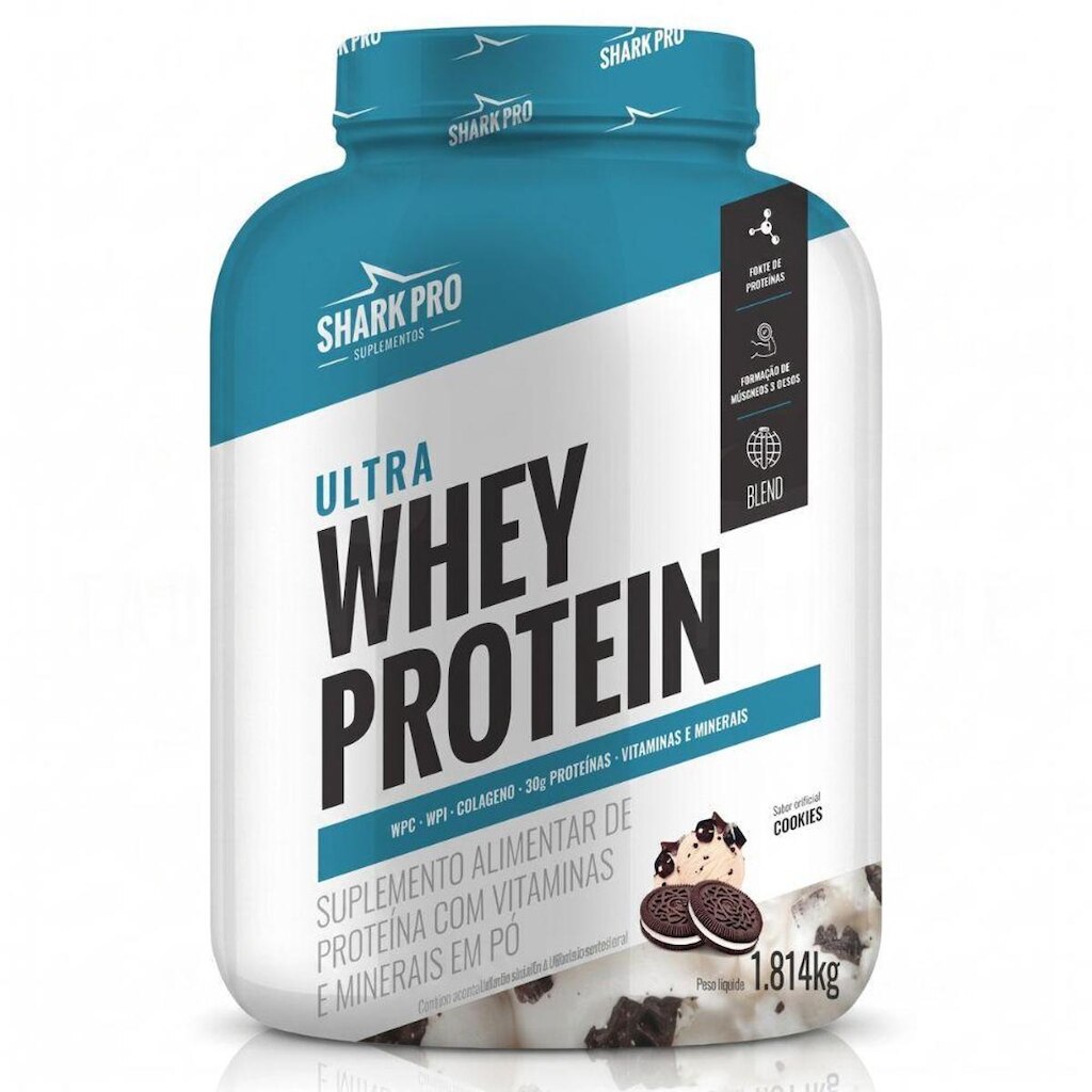 Whey Protein Isolado Cookies 1.8kg - Shark Pro