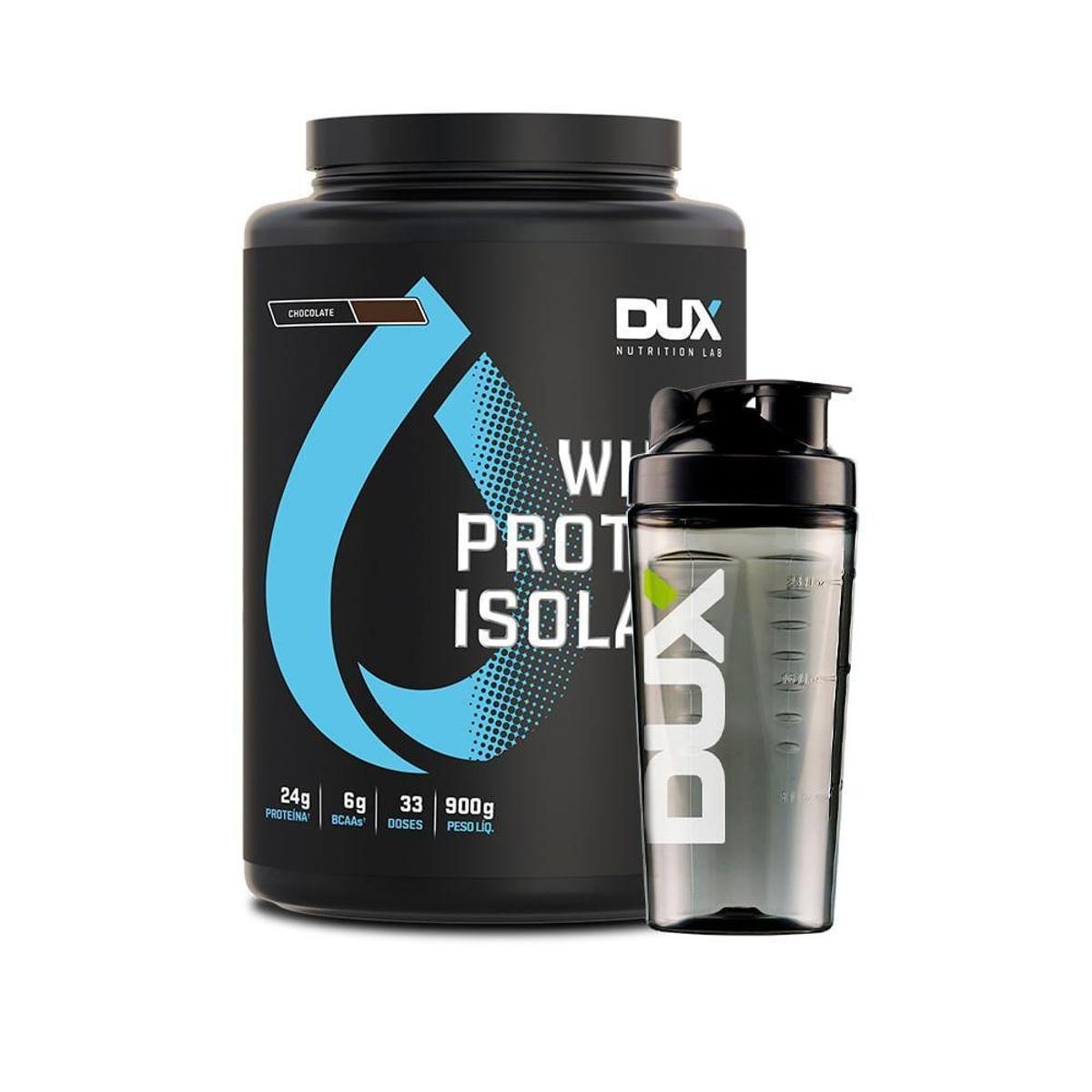 Whey Protein Isolado Dux Nutrition 900g + Coqueteleira Menor preço em Whey Protein Isolado Dux Nutrition 900g + Coqueteleira