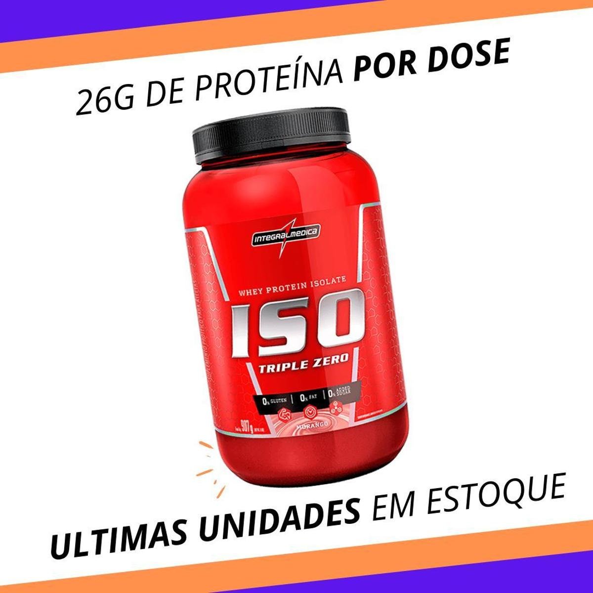 Whey Protein Isolado Integralmedica 907g Iso Triple Zero Morango