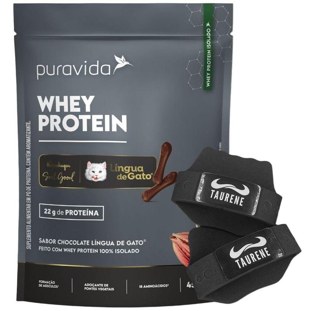 Whey Protein Isolado Lingua de Gato 450g Luva - PuraVida