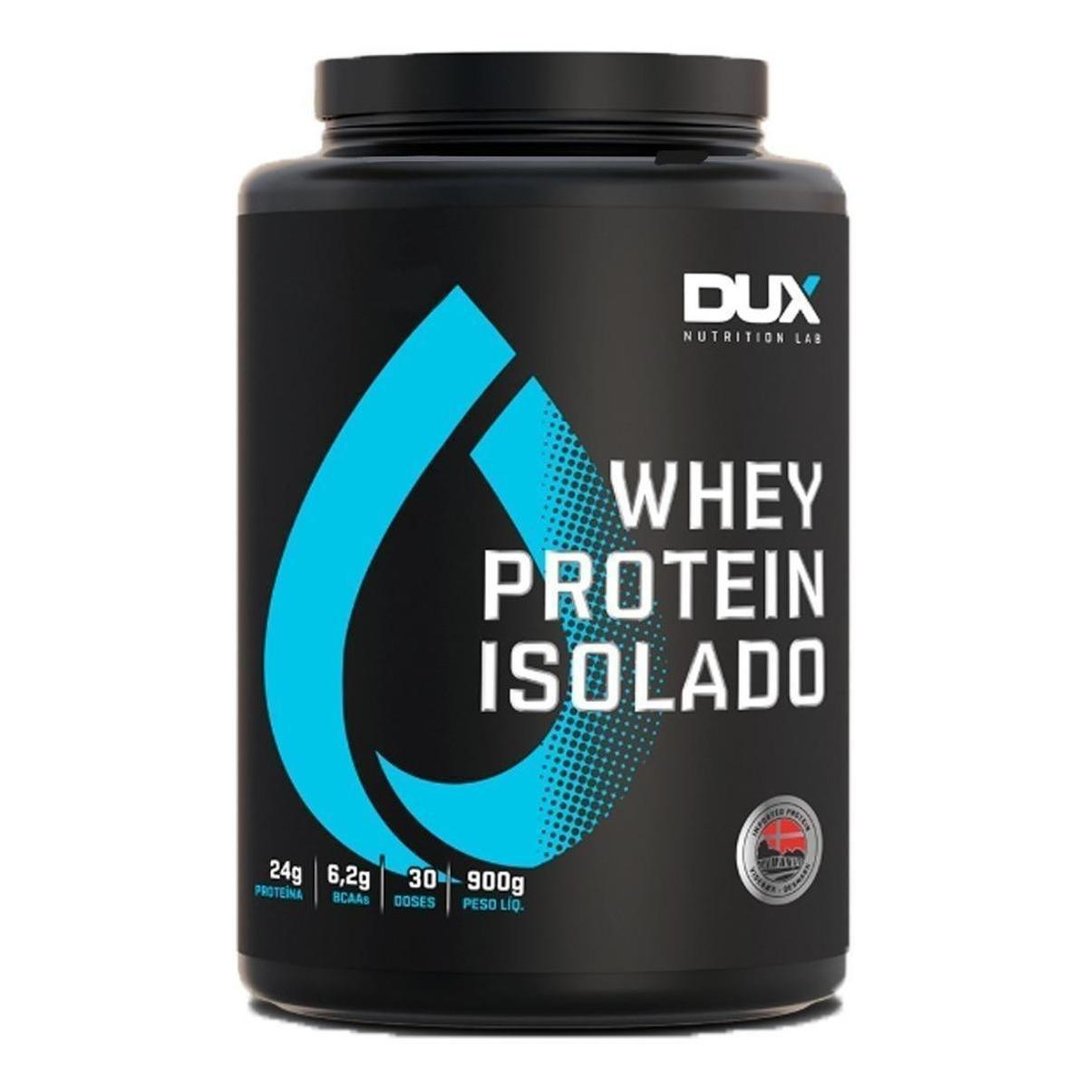 Whey Protein Isolado Morango Pote 900g Dux Nutrition Preto Netshoes