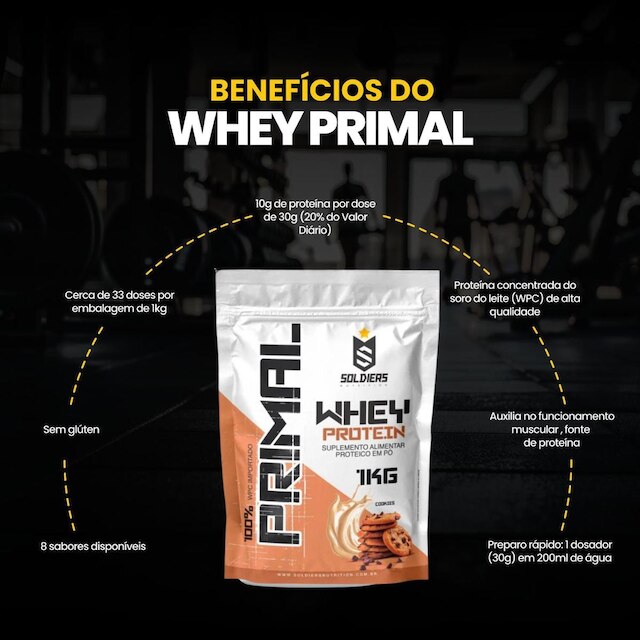 Whey Protein Primal 1Kg - Importado - Soldiers Nutrition