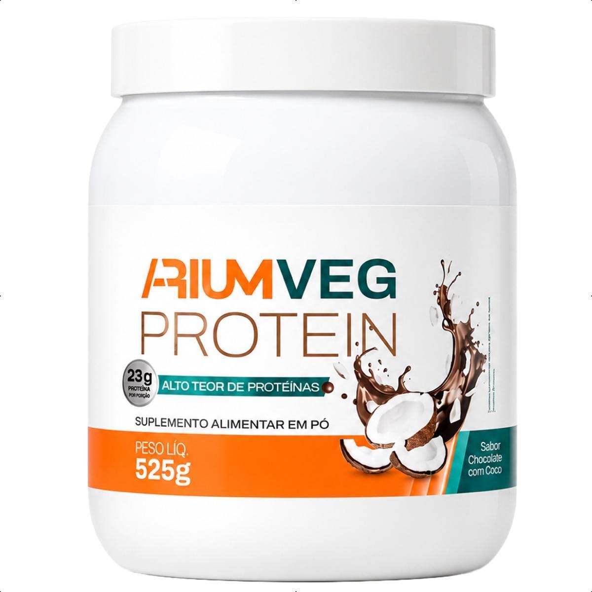 Whey Protein Proteína Vegana Sabor Chocolate 100% Vegetal Arium Suplementos 500g