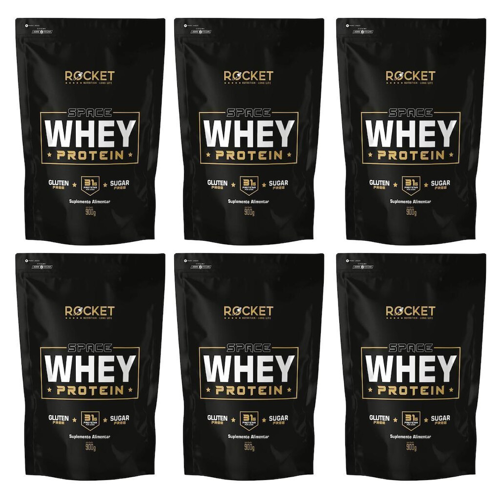 Whey Protein Space Rocket Kit 6 Unidades Ganho Muscular