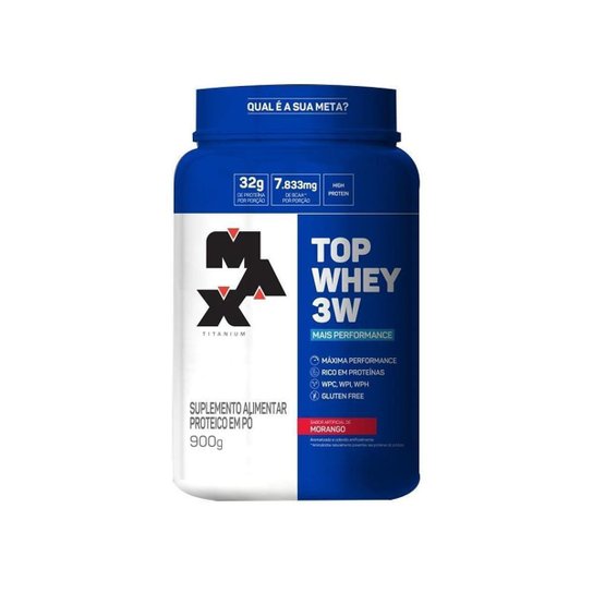 Whey Protein Top Whey 3W + Performance 900g - Max Titanium Menor preço em Whey Protein Top Whey 3W + Performance 900g - Max Titanium