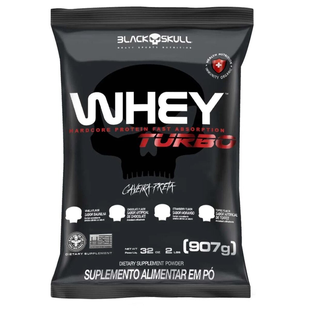 Whey Protein Turbo Black Skull Sache 907g Sabores