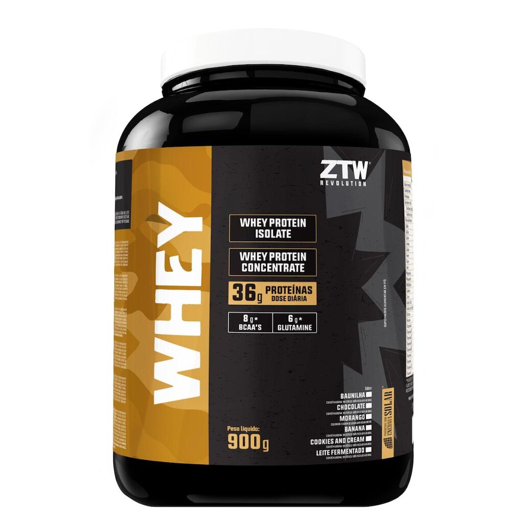 Whey Protein ZTW Revolution 900g Suplemento Proteico Concentrado e Isolado