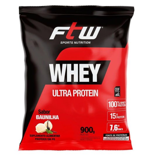 Whey Ultra Protein - 900g Refil Baunilha - FTW Menor preço em Whey Ultra Protein - 900g Refil Baunilha - FTW